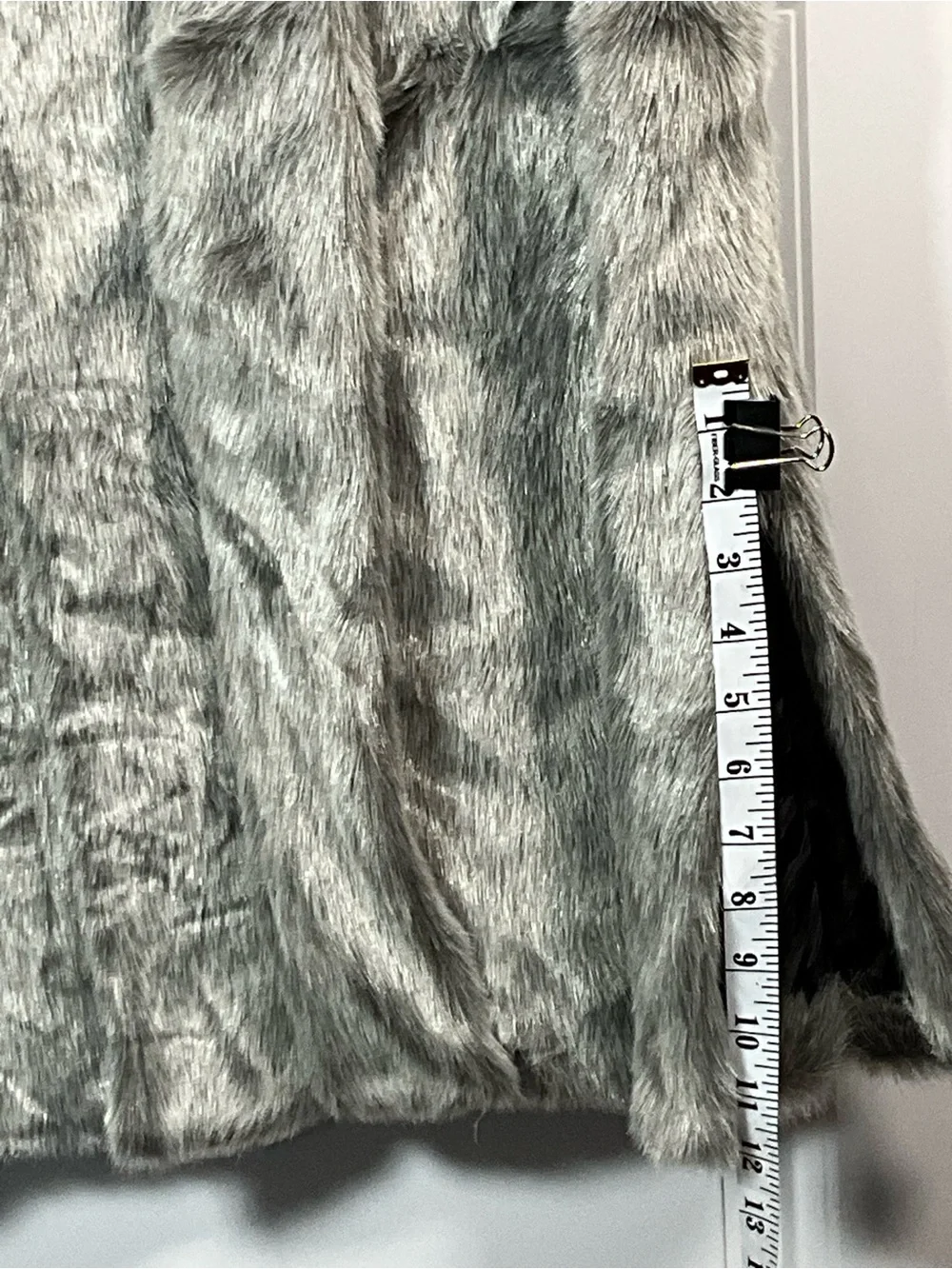 Dennis Basso Boutique A30310 Silver Gray Faux Fur Full Length Coat Size S NWT